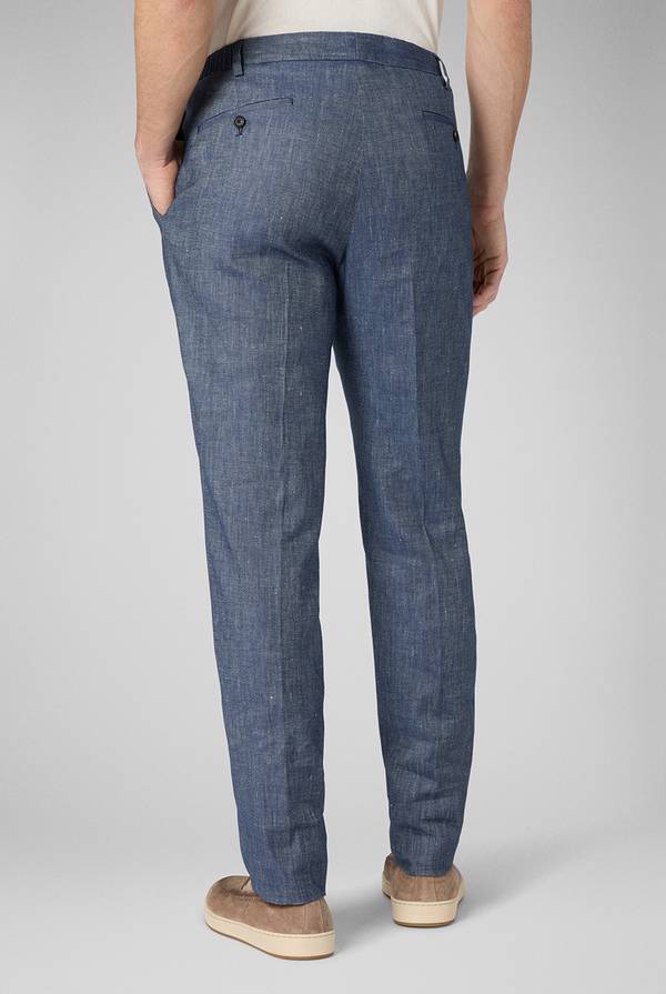 Lab. Pal Zileri Pantalone in lino e cotone stretch In Vendita
