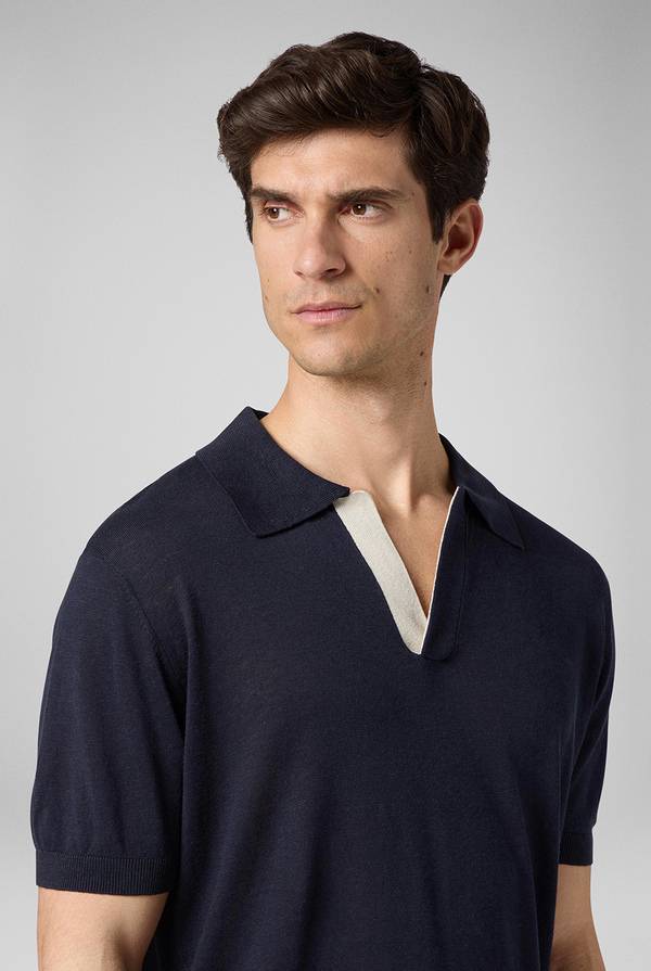 Lab. Pal Zileri Polo in maglia di lino e seta color senape Acquista Ora