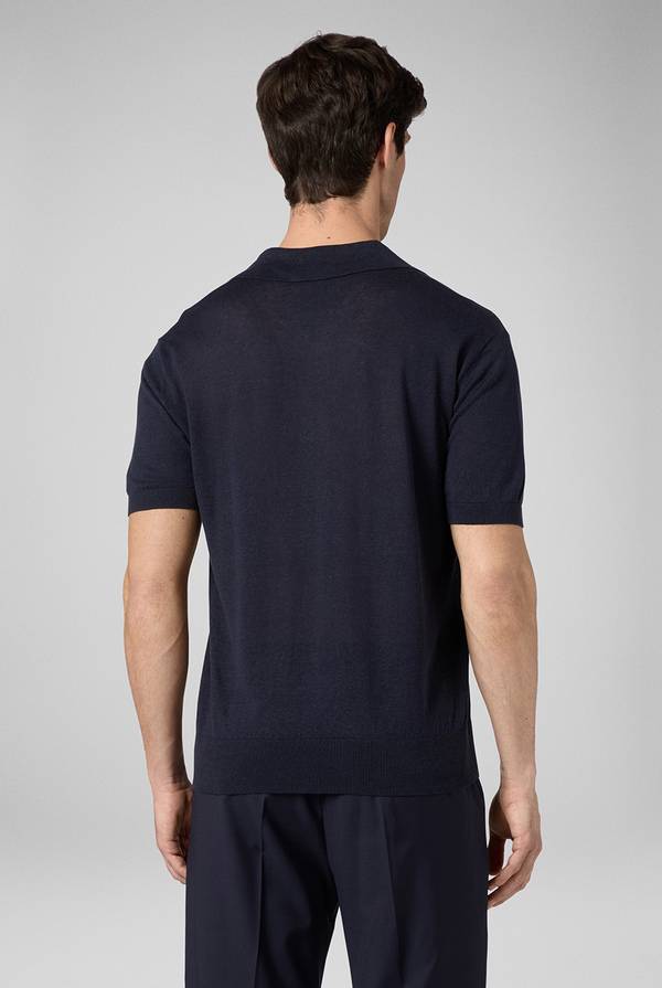 Lab. Pal Zileri Polo in maglia di lino e seta color senape Acquista Ora