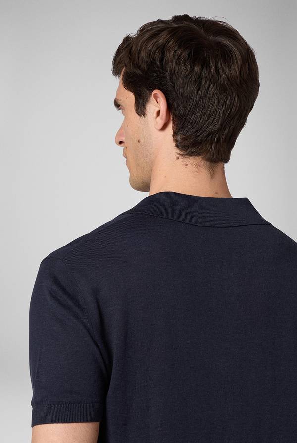 Lab. Pal Zileri Polo in maglia di lino e seta color senape Acquista Ora