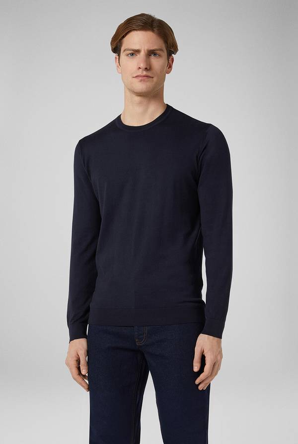 Lab. Pal Zileri Girocollo in maglia con dettagli verde laguna Convenienza