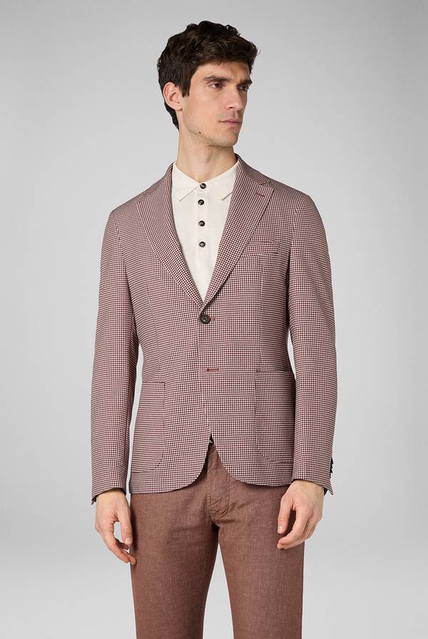 Lab. Pal Zileri Giacca Effortless in jersey con motivo pied de poule Promozione