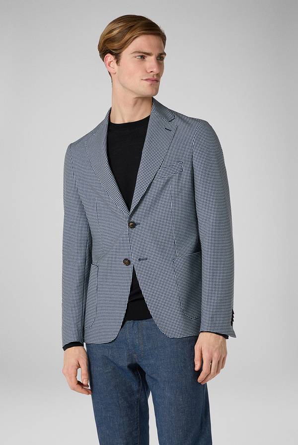 Lab. Pal Zileri Giacca Effortless in jersey con motivo pied de poule Soddisfazione Garantita