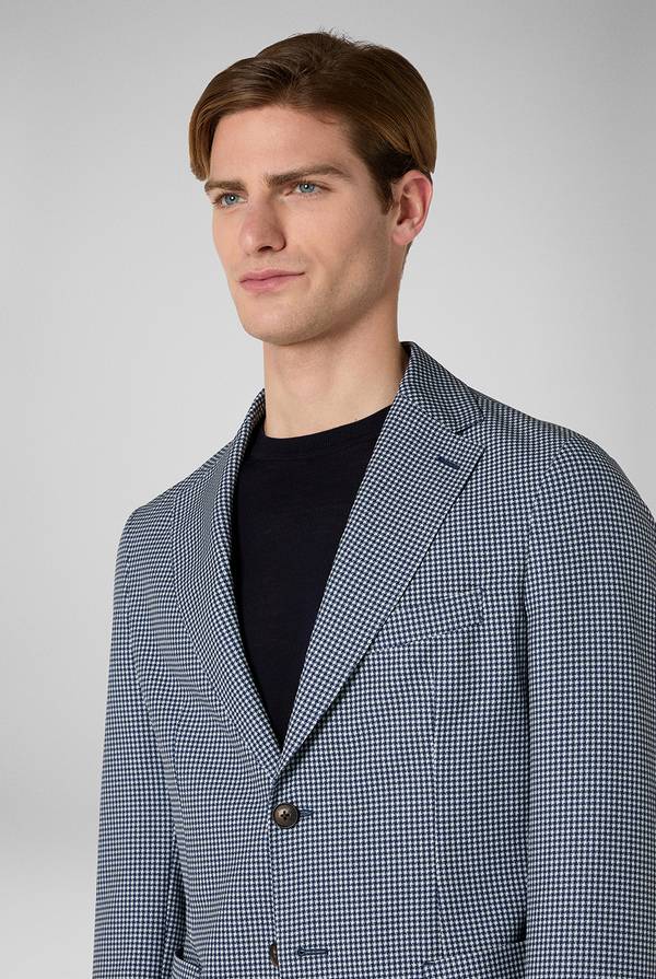 Lab. Pal Zileri Giacca Effortless in jersey con motivo pied de poule Soddisfazione Garantita