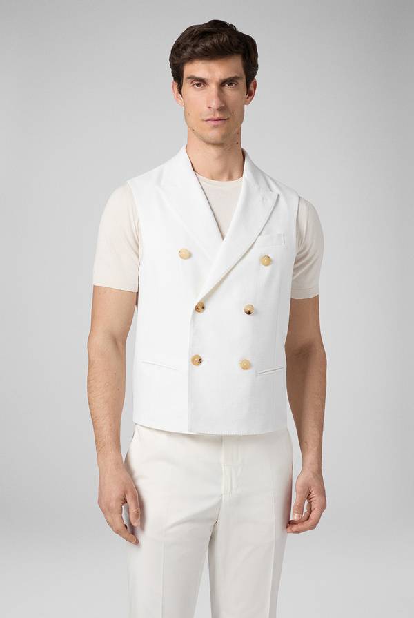 Lab. Pal Zileri Gilet doppiopetto bianco con macro bottoni Fino Al -60%