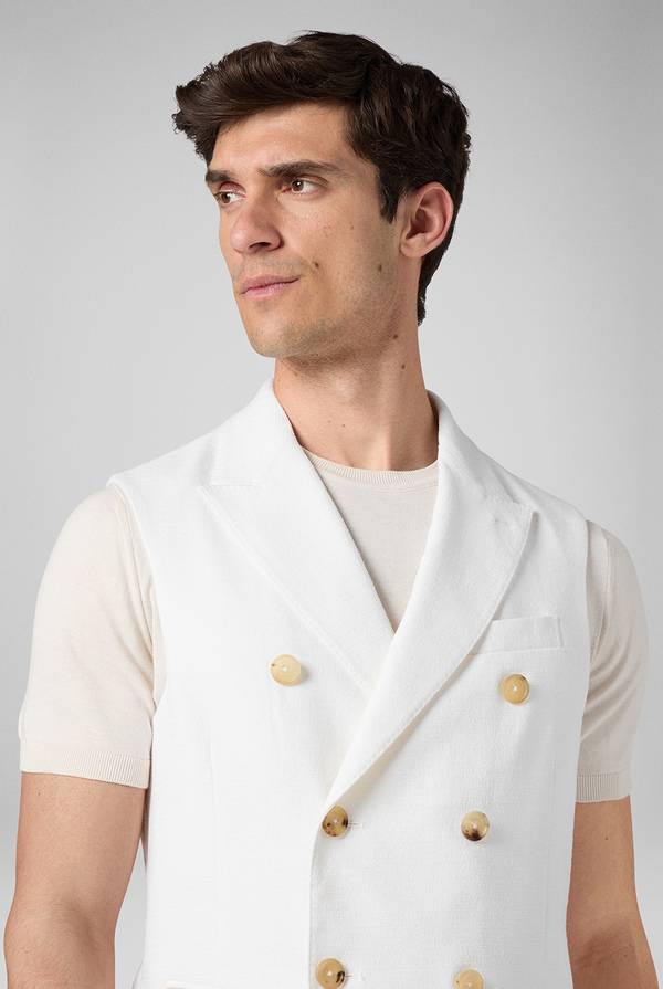 Lab. Pal Zileri Gilet doppiopetto bianco con macro bottoni Fino Al -60%