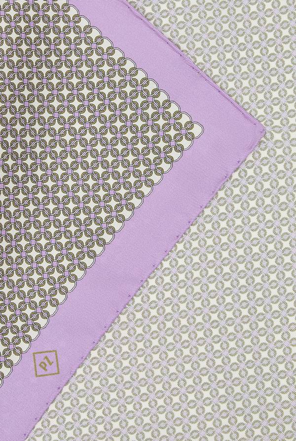 Lab. Pal Zileri Pochette in seta stampata con piping a contrasto I Più Venduti