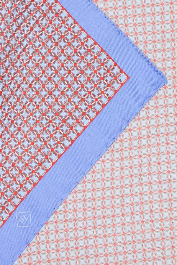 Lab. Pal Zileri Pochette in seta stampata con piping a contrasto Vendite Flash