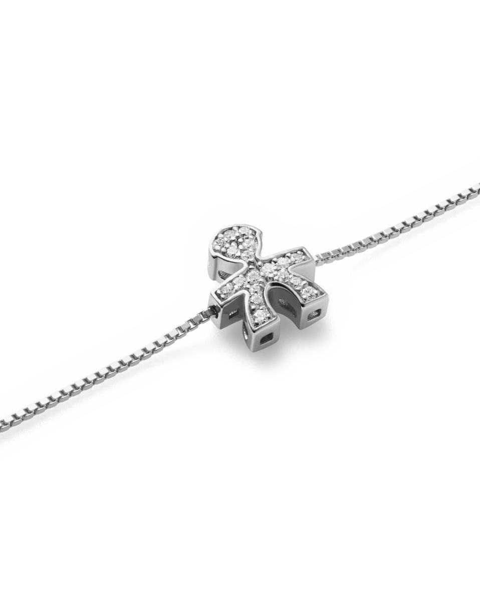 Le Bebé Bracciale I Tesorini con sagoma bimbo in oro bianco e diamanti Online