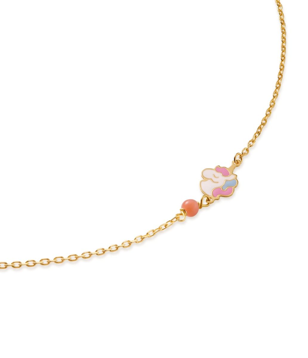 Le Bebé Bracciale Toys in oro giallo con unicorno e corallino I Più Venduti