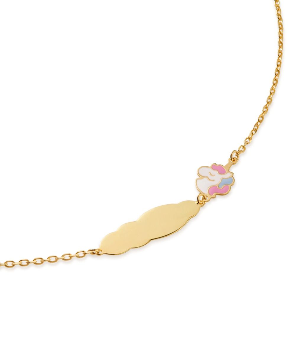 Le Bebé Bracciale Toys in oro giallo con unicorno e targhetta in oro giallo Vendite Flash