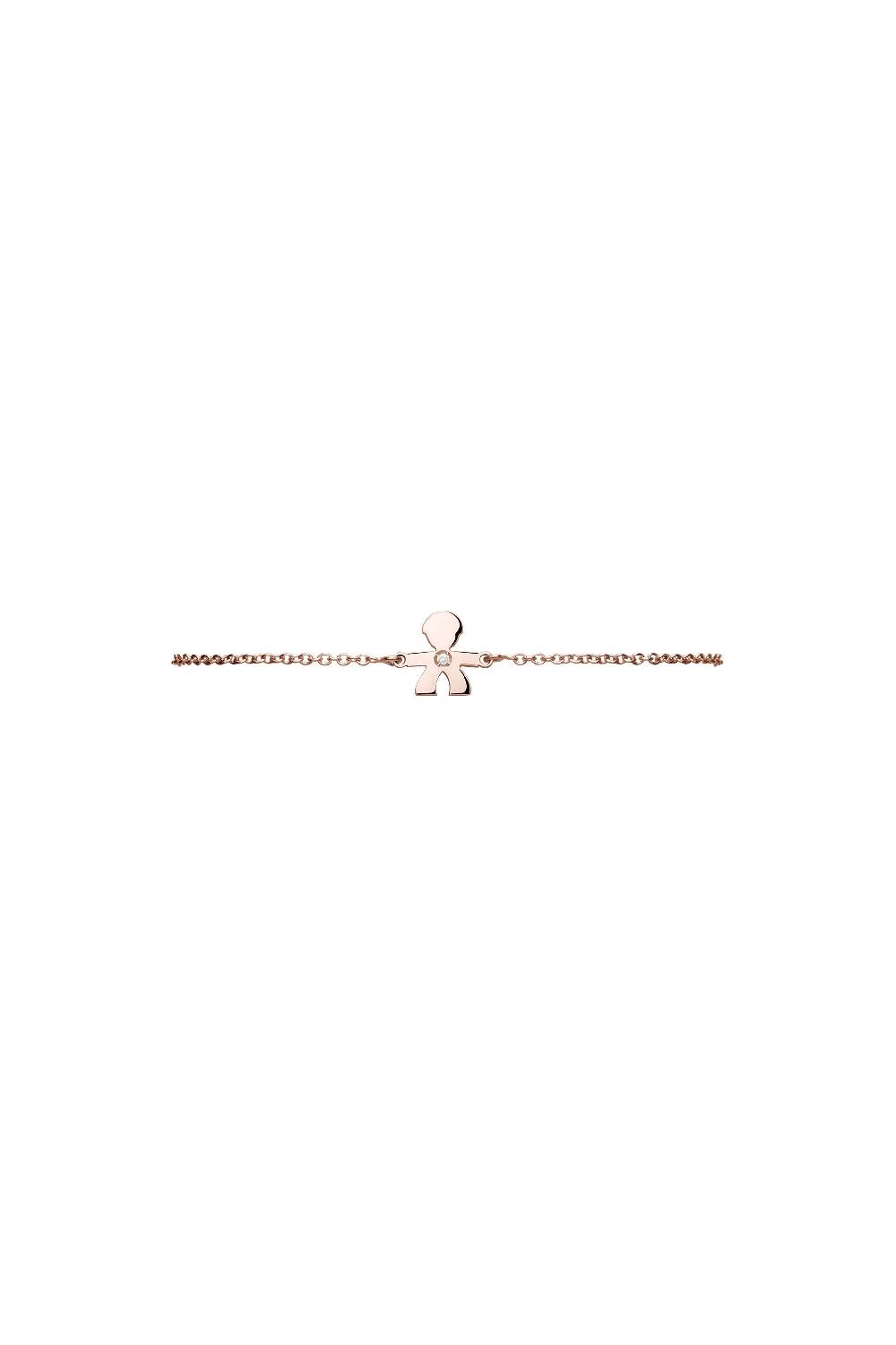 Le Bebé Bracciale I Preziosi con sagoma bimbo in oro rosa e diamante Italia