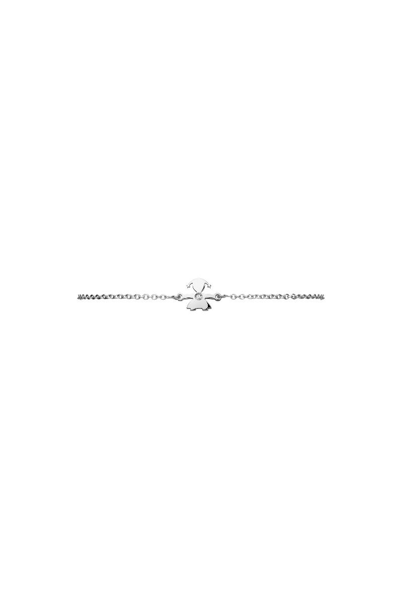 Le Bebé Bracciale I Preziosi con sagoma bimba in oro bianco e diamante Acquista Ora