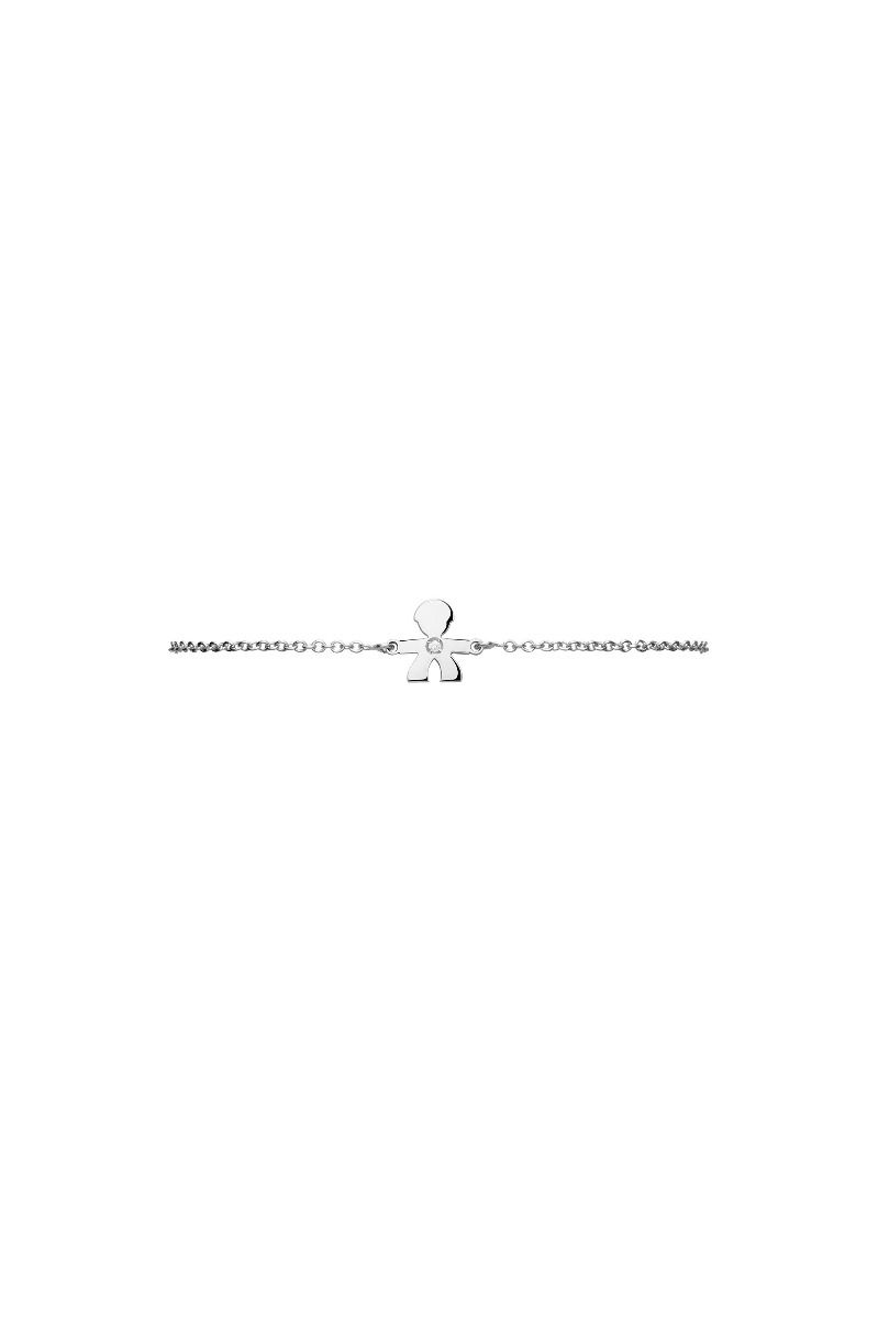 Le Bebé Bracciale I Preziosi con sagoma bimbo in oro bianco e diamante Consegna Veloce