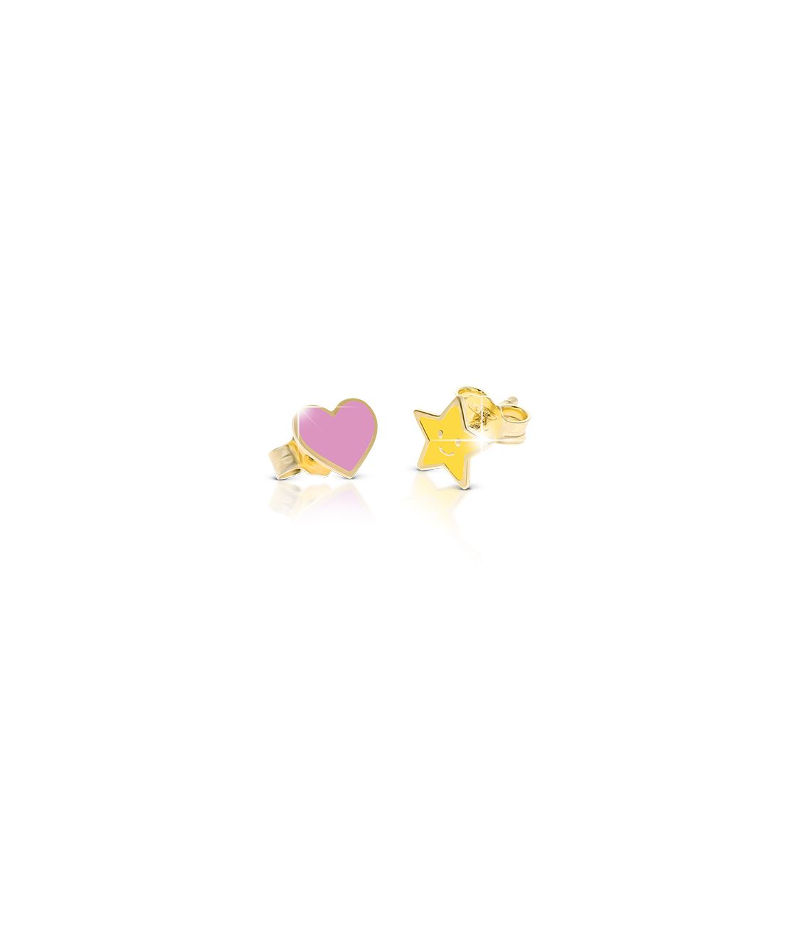 Le Bebé Orecchini Fortuna con cuore e stella in oro giallo Negozio