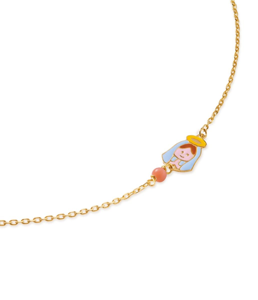 Le Bebé Bracciale Proteggimi in oro giallo con Madonnina e corallino Shopping Online
