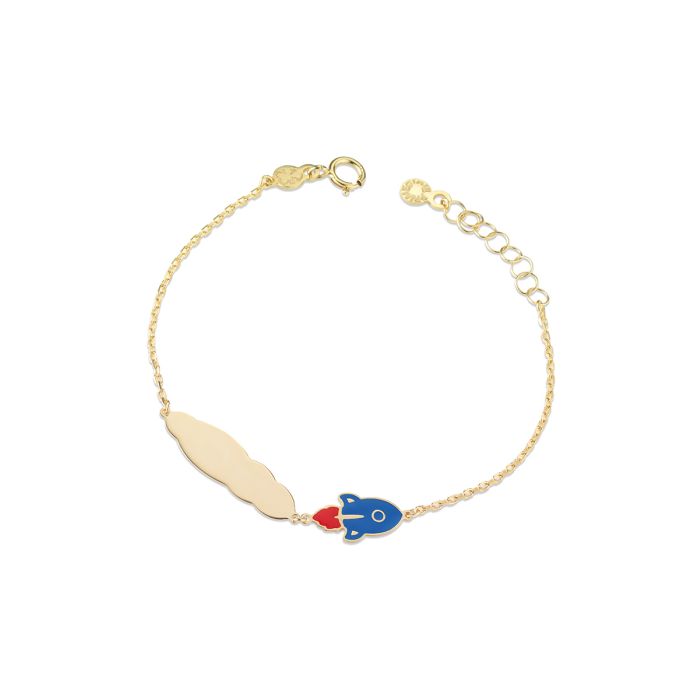 Le Bebé Bracciale Toys con razzo e targhetta nuvola in oro giallo In Vendita