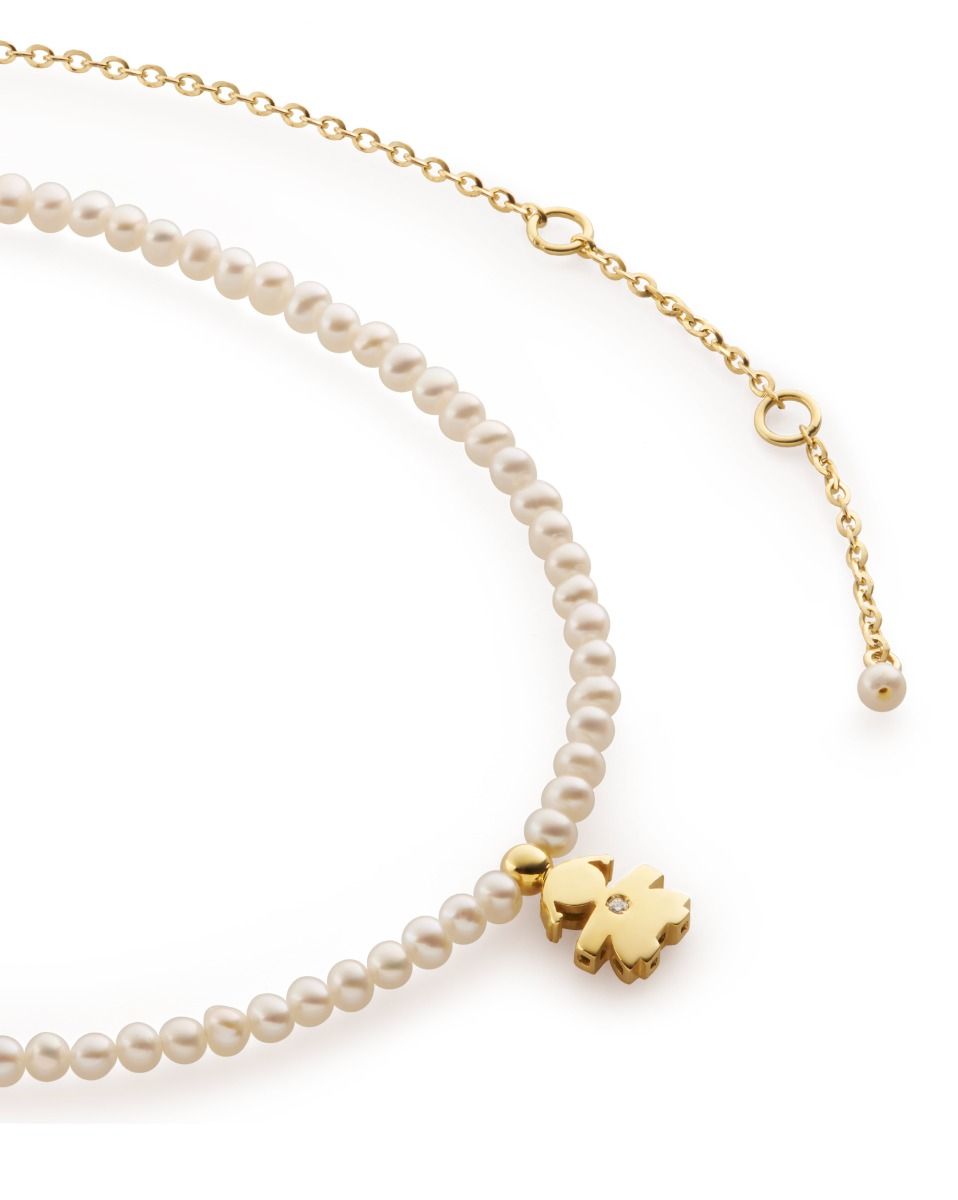 Le Bebé Collana Le Perle con sagoma bimba in oro giallo e diamante Offerte