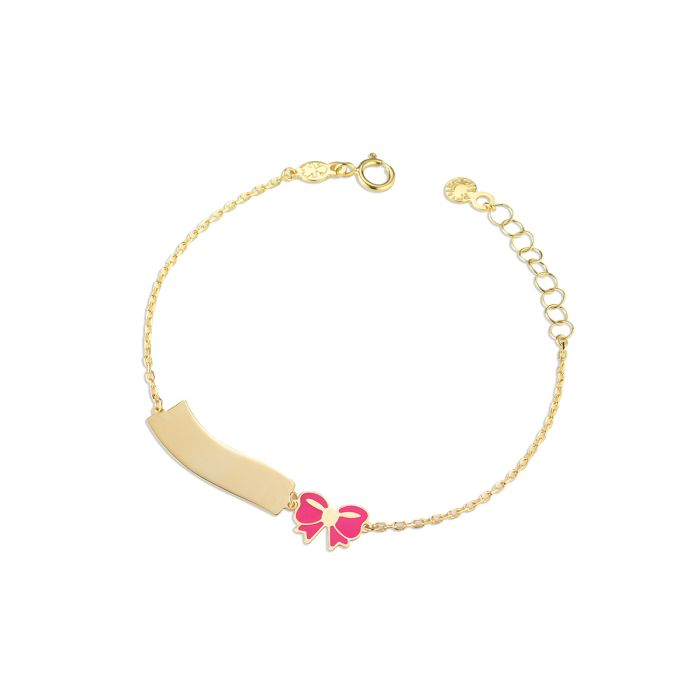 Le Bebé Bracciale Toys con fiocco e targhetta nuvola in oro giallo Vendita Calda