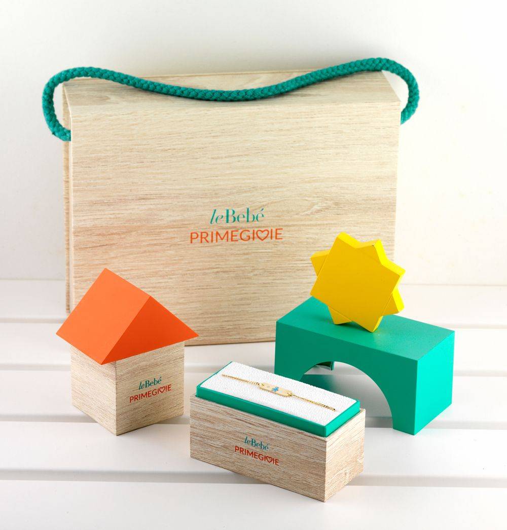 Le Bebé Bracciale Toys con arcobaleno e unicorno in oro giallo Negozio