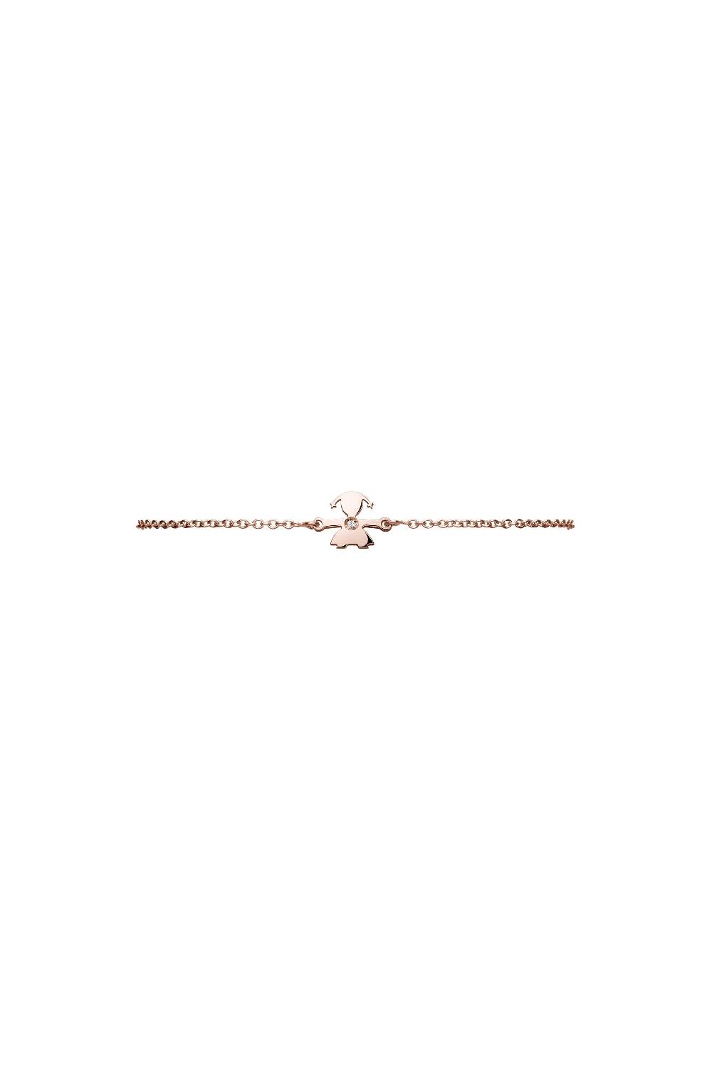 Le Bebé Bracciale I Preziosi con sagoma bimba in oro rosa e diamante Vendita
