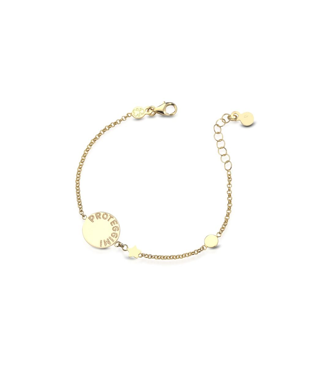 Le Bebé Bracciale Proteggimi con angioletto in oro giallo Economico