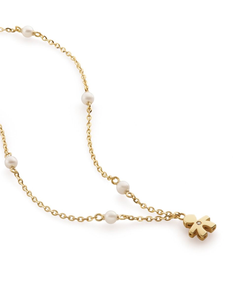 Le Bebé Collana Le Perle con sagoma bimbo in oro giallo e diamante Saldi