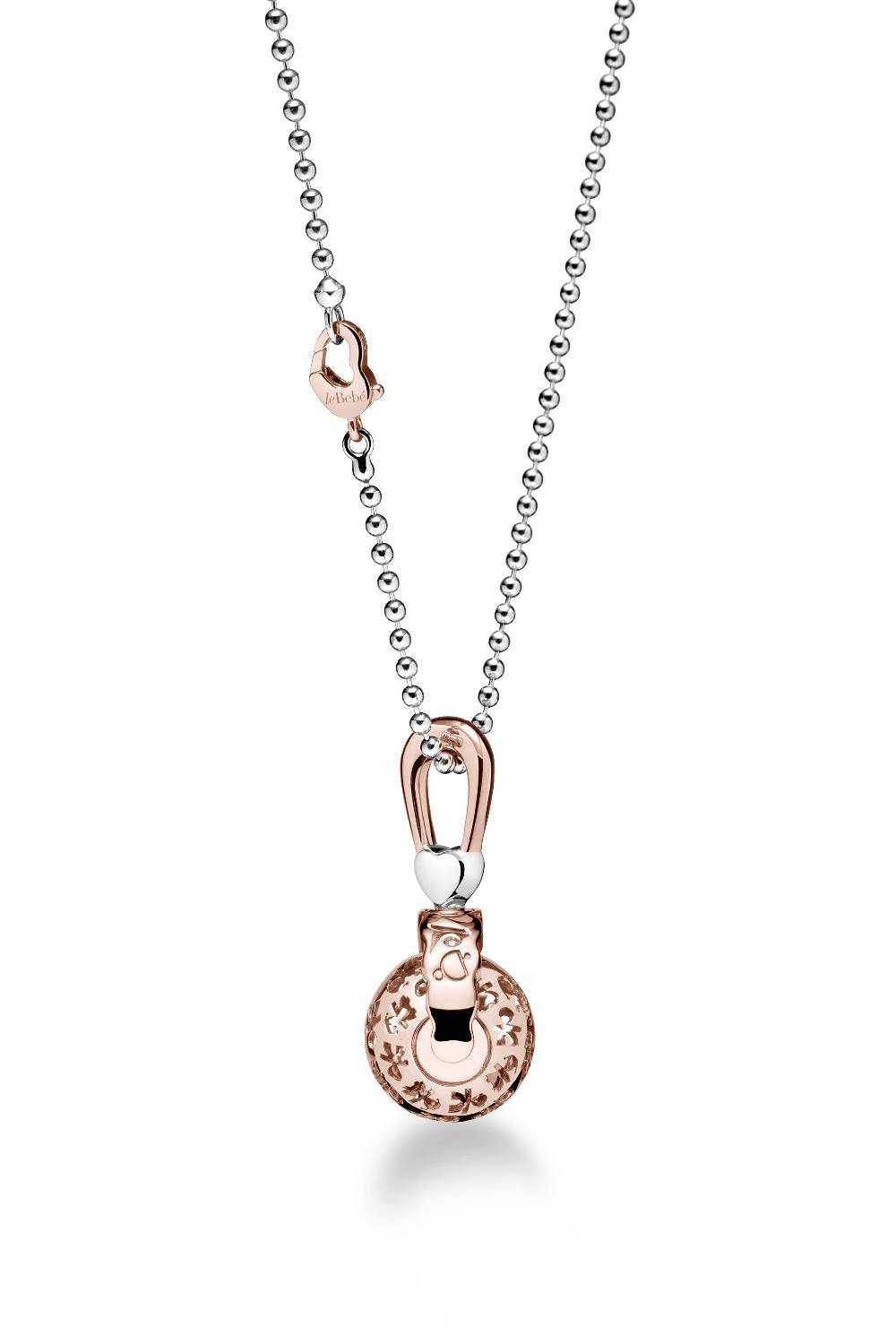 Le Bebé Collana Suonamore in argento placcato oro rosa con diamante Prezzo Ridotto