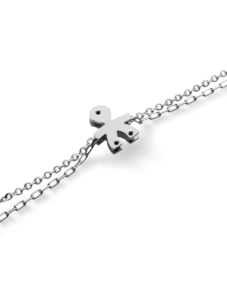 Le Bebé Bracciale I Classici con sagoma bimbo in oro bianco e diamante Enormi sconti