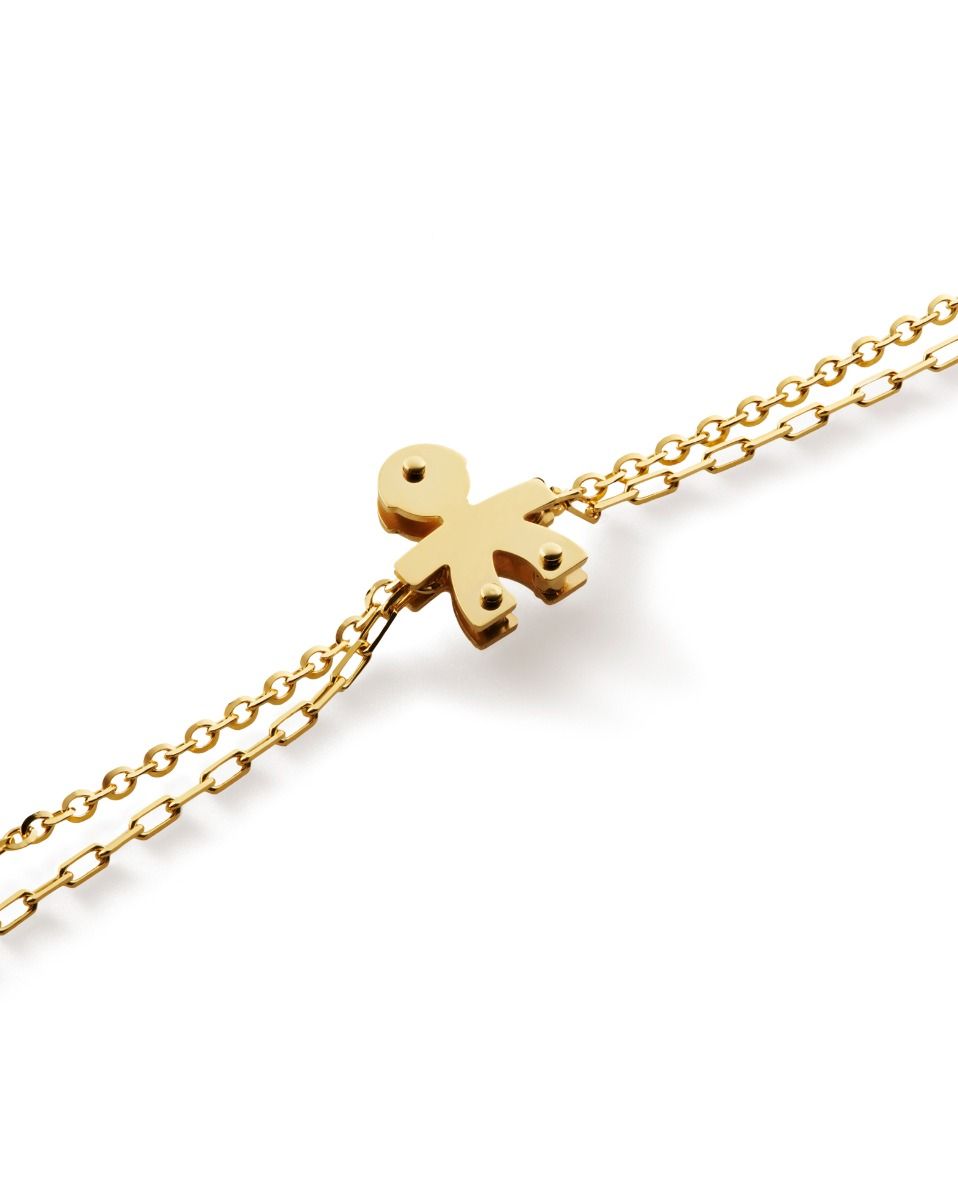 Le Bebé Bracciale I Classici con sagoma bimbo in oro giallo e diamante 2025
