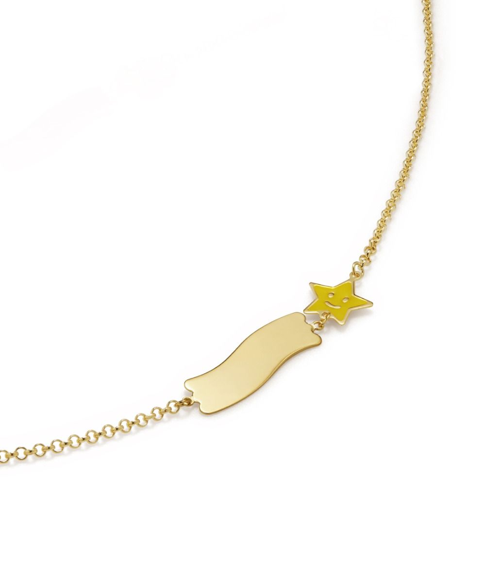 Le Bebé Bracciale Fortuna con stella e targhetta in oro giallo I Più Venduti