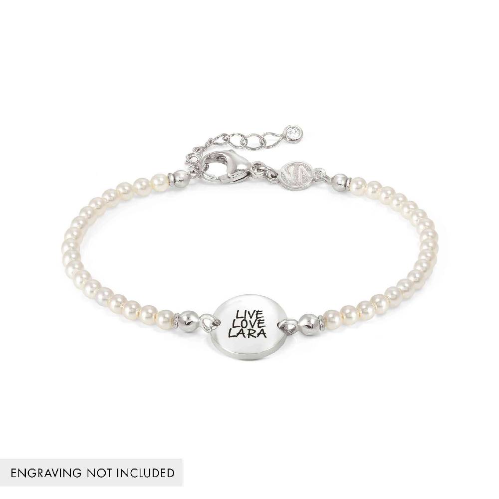 Nomination Bracciale Messaggi d'amore Tondo incidibile e Perle Italy