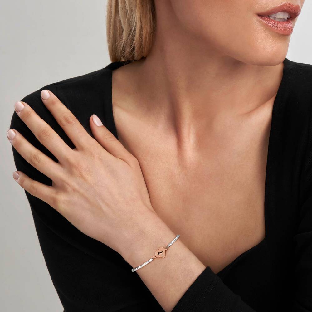 Nomination Bracciale Milleluci scritta Mom in PVD rosa e Cristalli Sottocosto