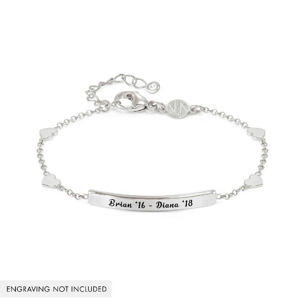 Nomination Bracciale Messaggi d'amore con Placca incidibile e Cuoricini Presa