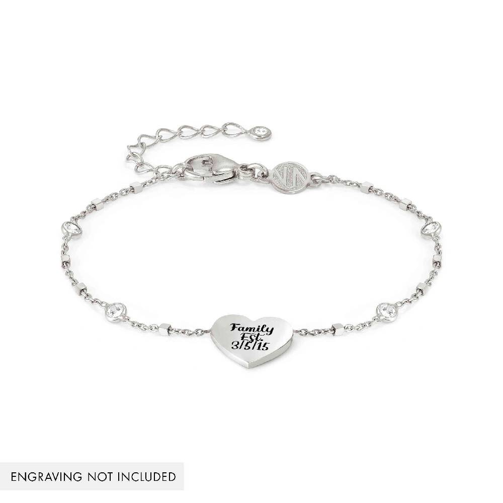Nomination Bracciale Messaggi d'amore Cuore incidibile e Pietre Outlet