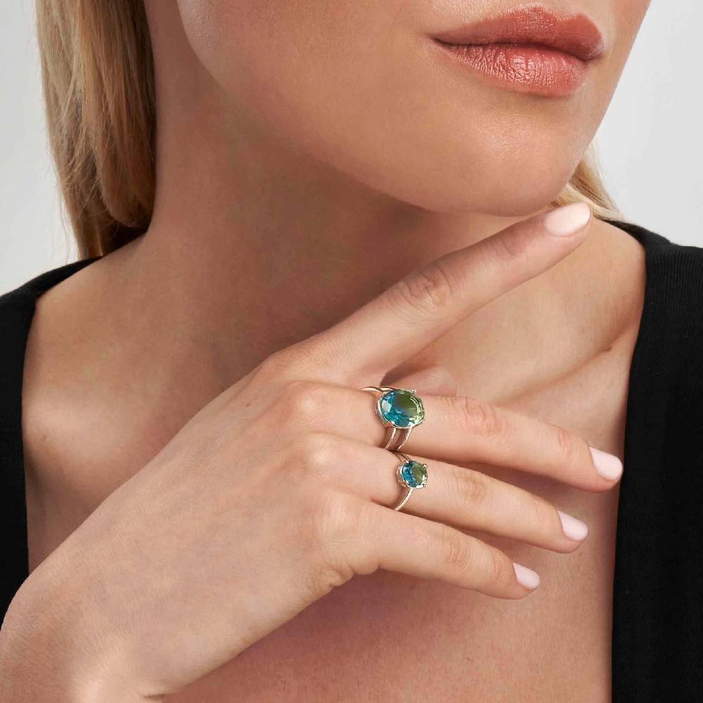 Nomination Anello Symbiosi con pietra bicolor verde azzurra Shopping Online