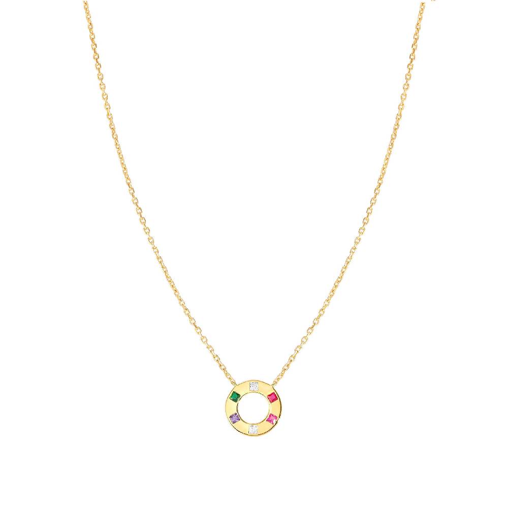 Nomination Collana Carismatica Tondo in Oro giallo e Cubic Zirconi Presa