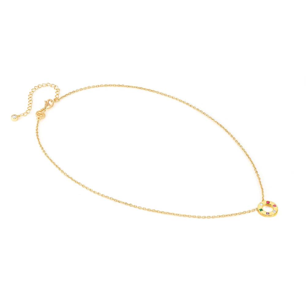 Nomination Collana Carismatica Tondo in Oro giallo e Cubic Zirconi Presa