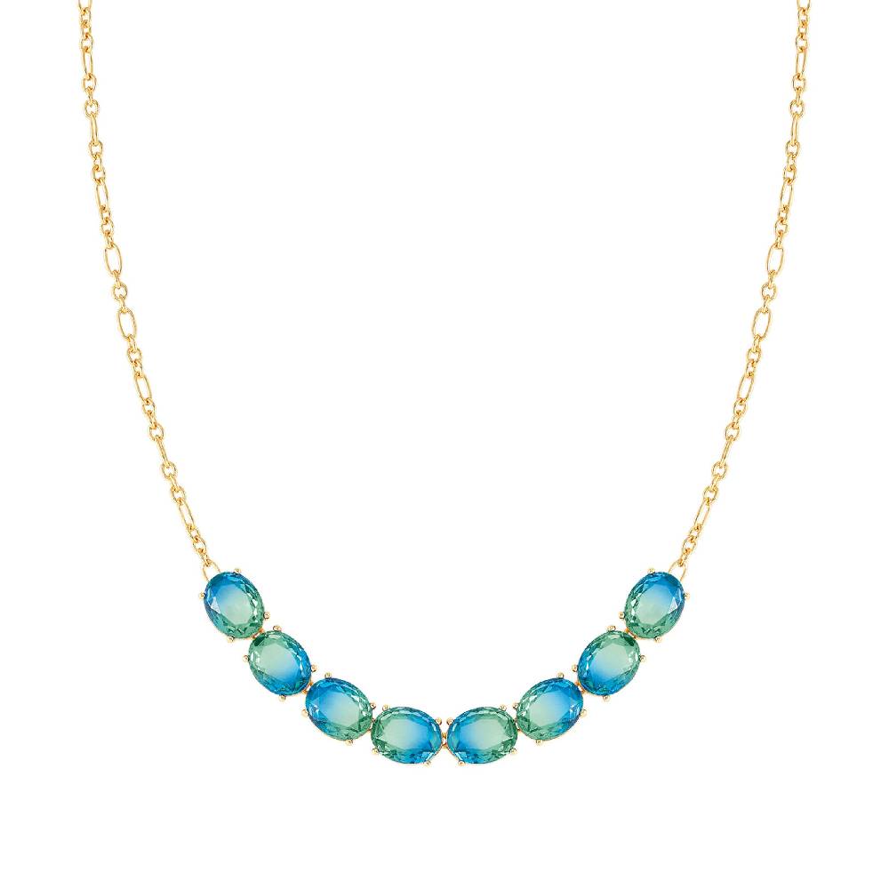 Nomination Collana Symbiosi con pietre Bicolor celeste e verde Nuova