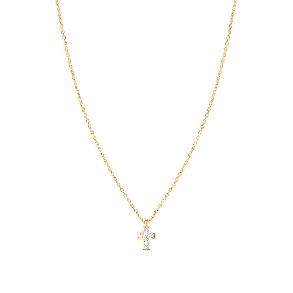 Nomination Collana Carismatica Croce piccola in Oro giallo e pietre bianche Acquista Ora