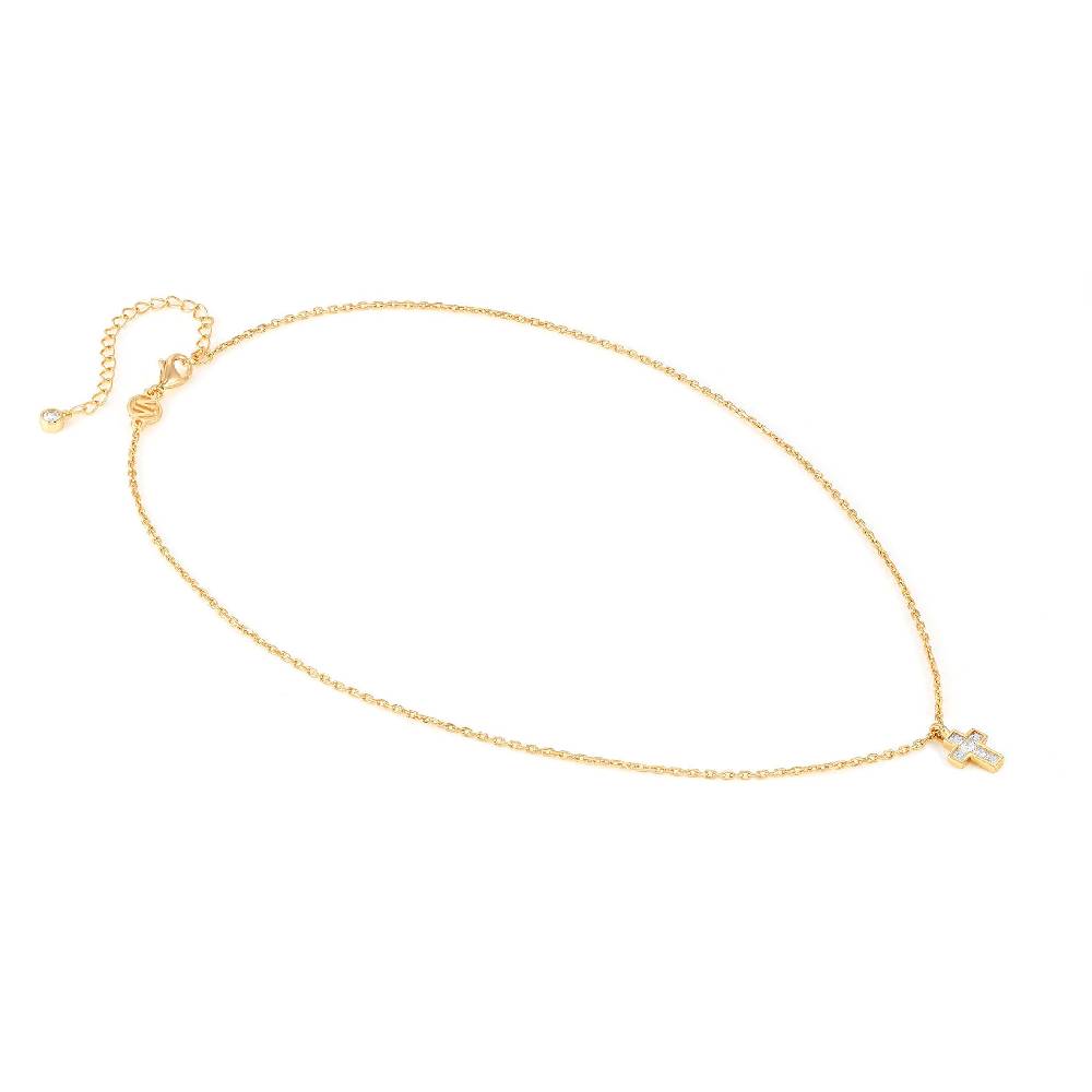 Nomination Collana Carismatica Croce piccola in Oro giallo e pietre bianche Acquista Ora