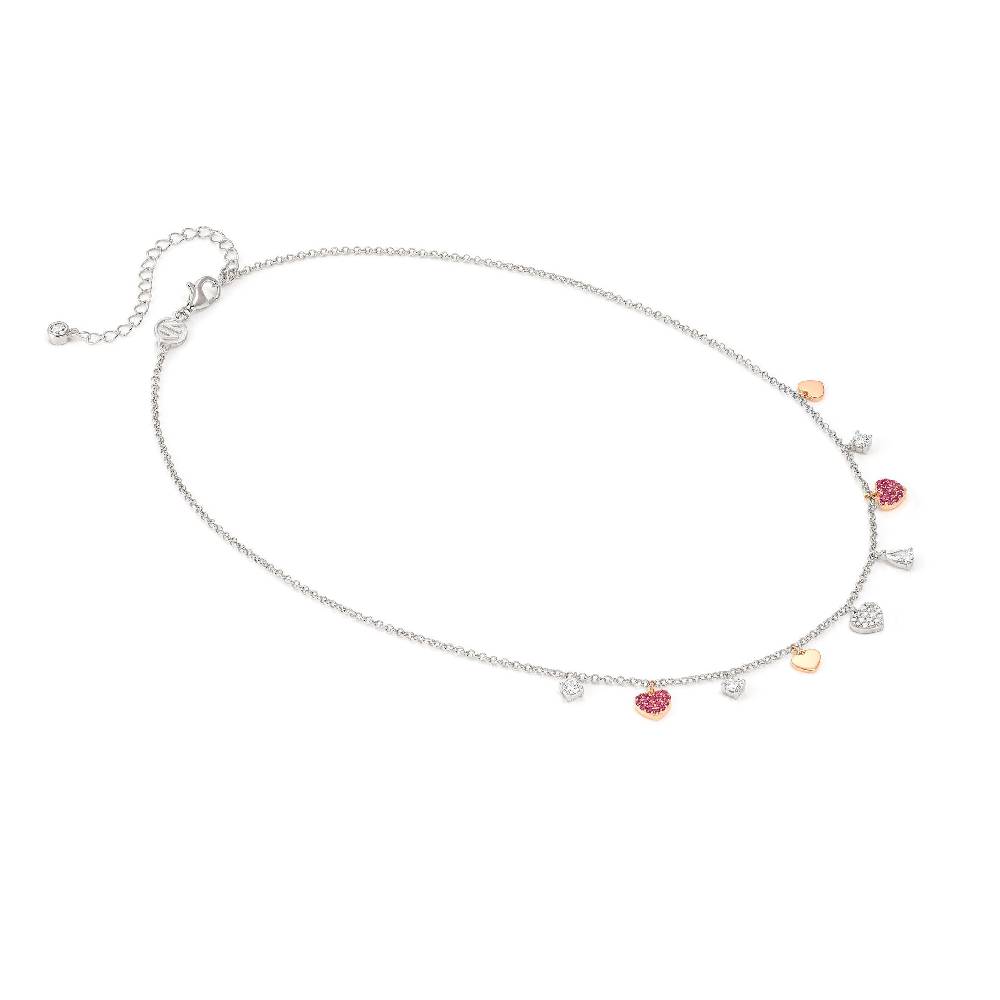 Nomination Collana Lucentissima Mix Pendenti Cuori e Cubic Zirconia Convenienza