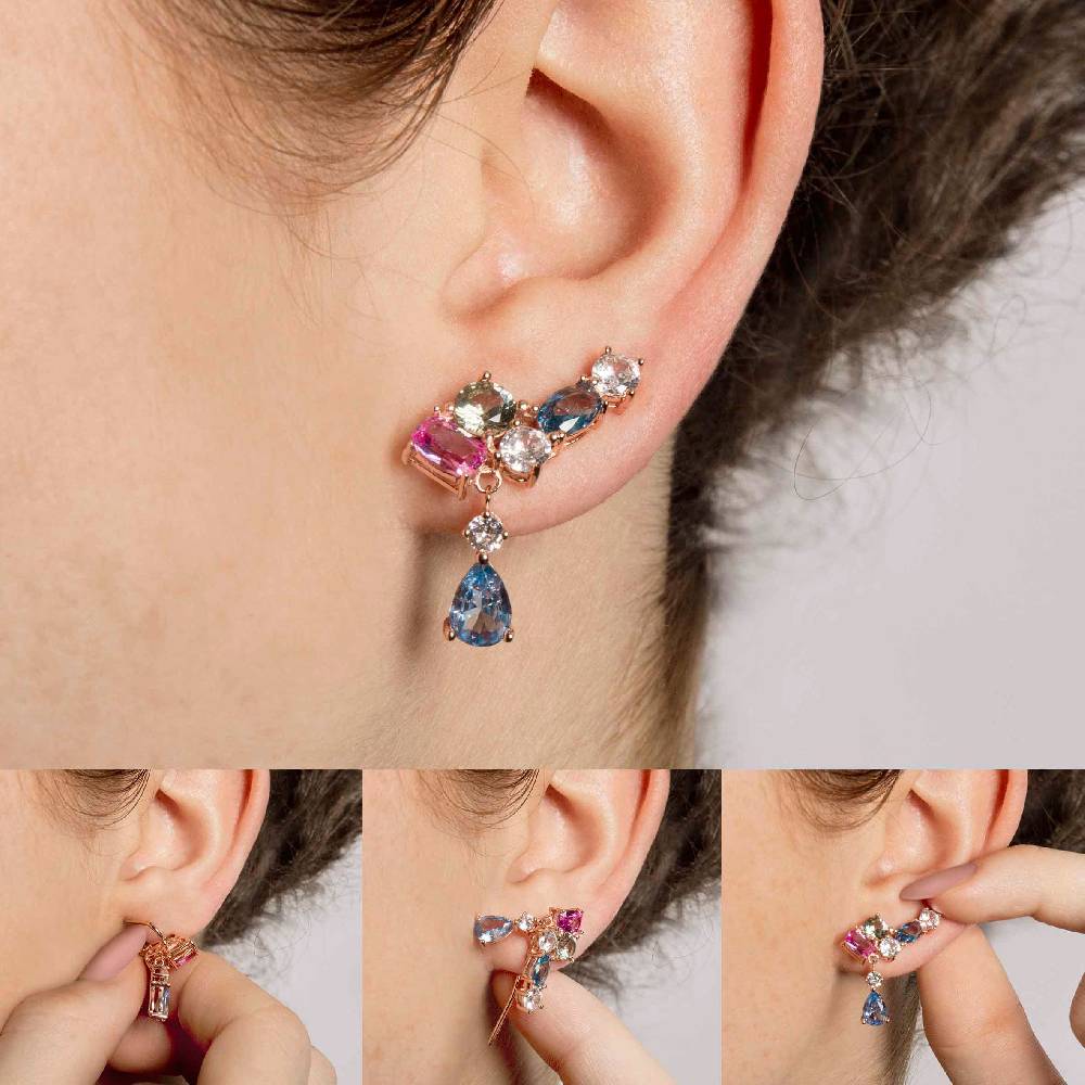 Nomination Orecchini Climber Colour Wave con Zircone Pendente Vendite Flash