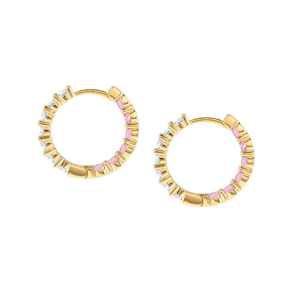Nomination Orecchini a cerchio Chic&Charm Joyful Edition Pietre Rosa e Bianche Shopping Online