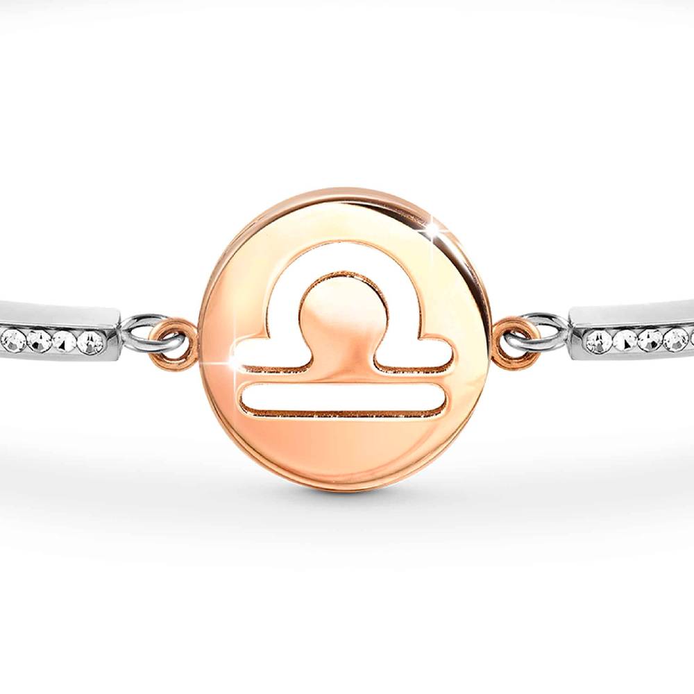 Nomination Bracciale Milleluci Zodiaco Bilancia in PVD rosa e Cristalli Spedizione Gratuita
