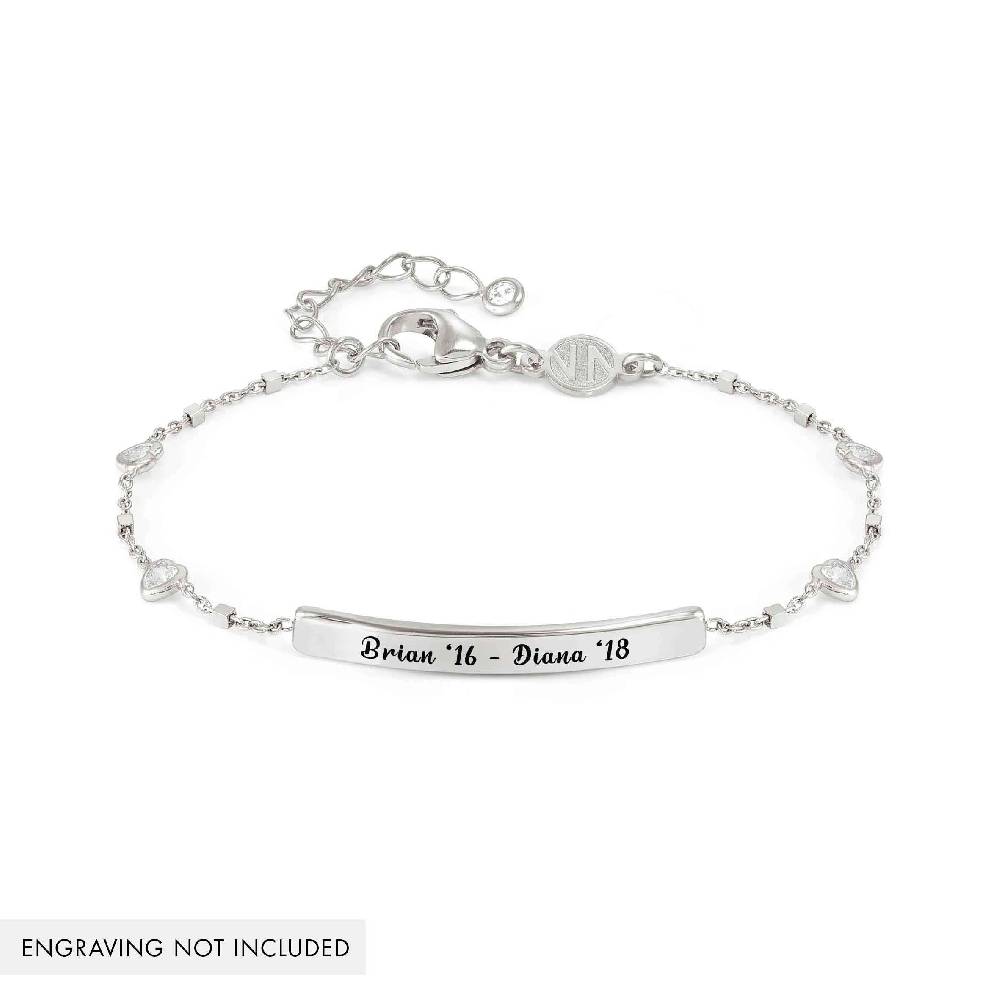 Nomination Bracciale Messaggi d'amore con Placca e Zirconi a cuore Pezzi Unici
