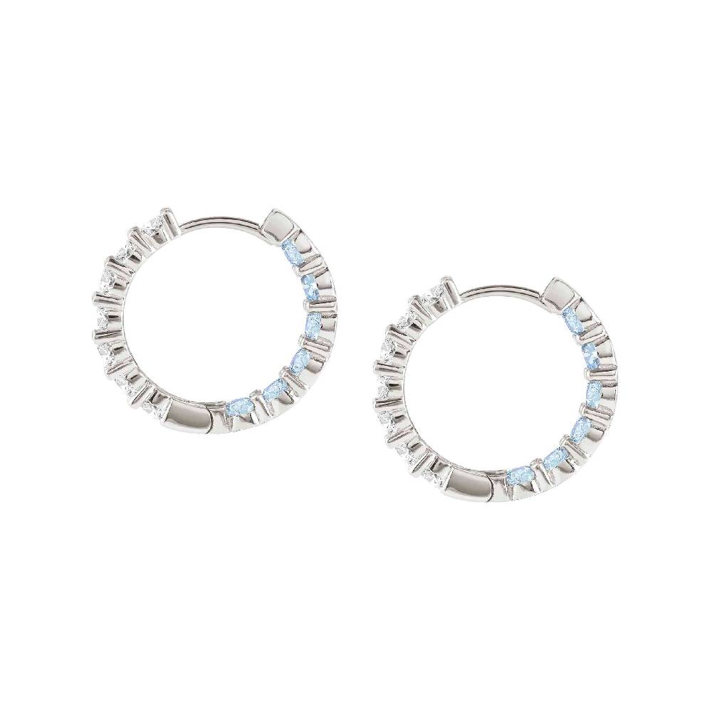 Nomination Orecchini a cerchio Chic&Charm Joyful Edition Pietre Azzurre e Bianche In Vendita