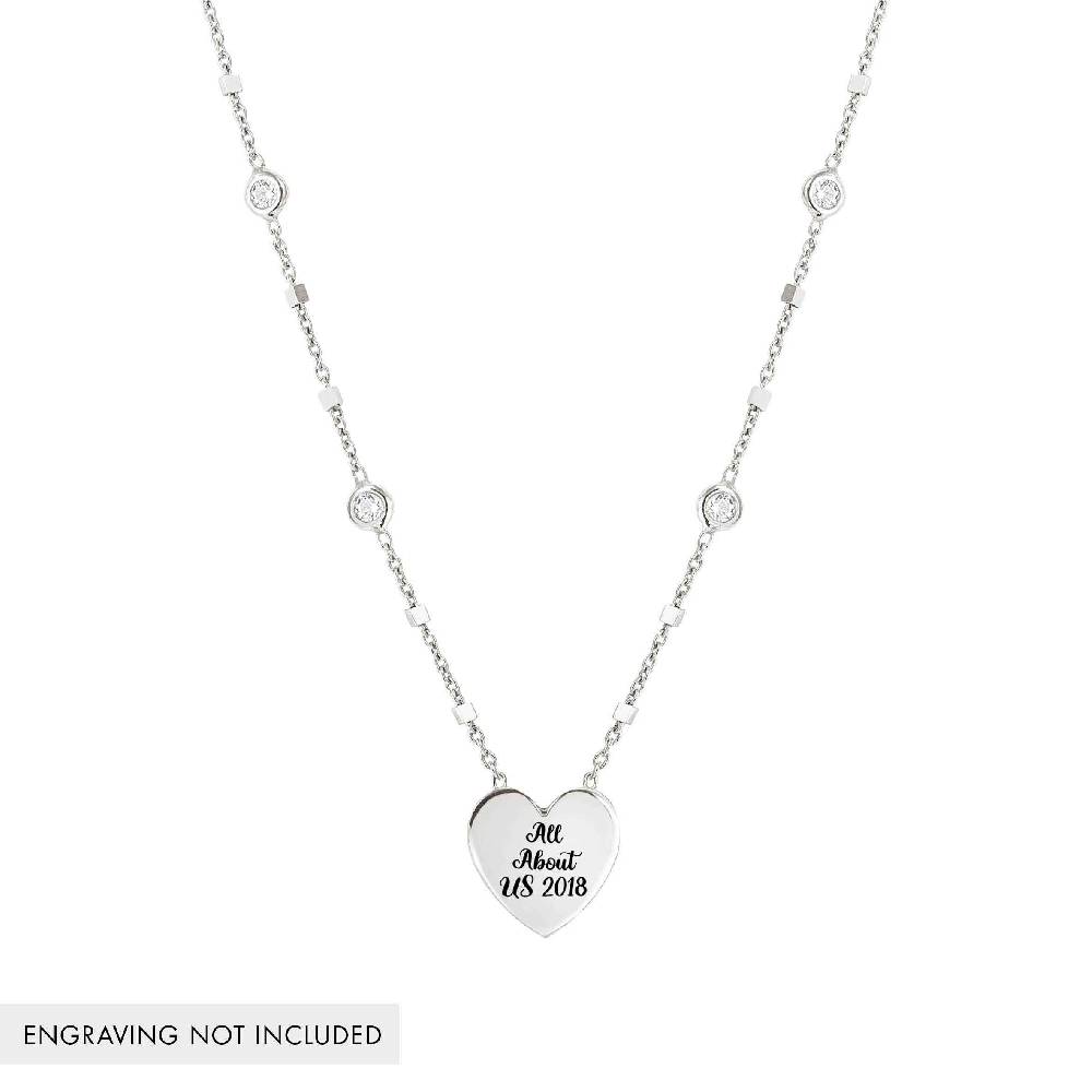Nomination Collana Messaggi d'amore Cuore incidibile e Pietre bianche Flash Sale