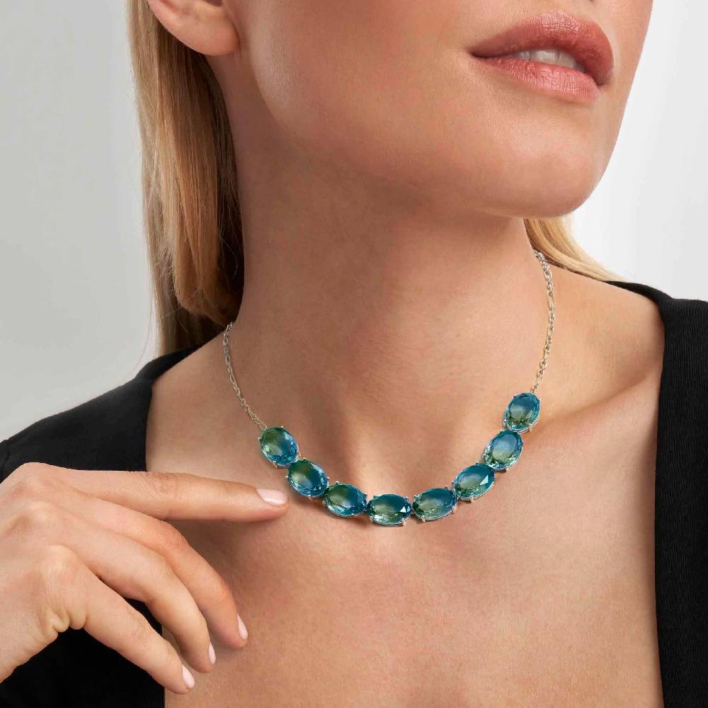 Nomination Collana Symbiosi con pietre Bicolor grandi celeste e verde Shopping online