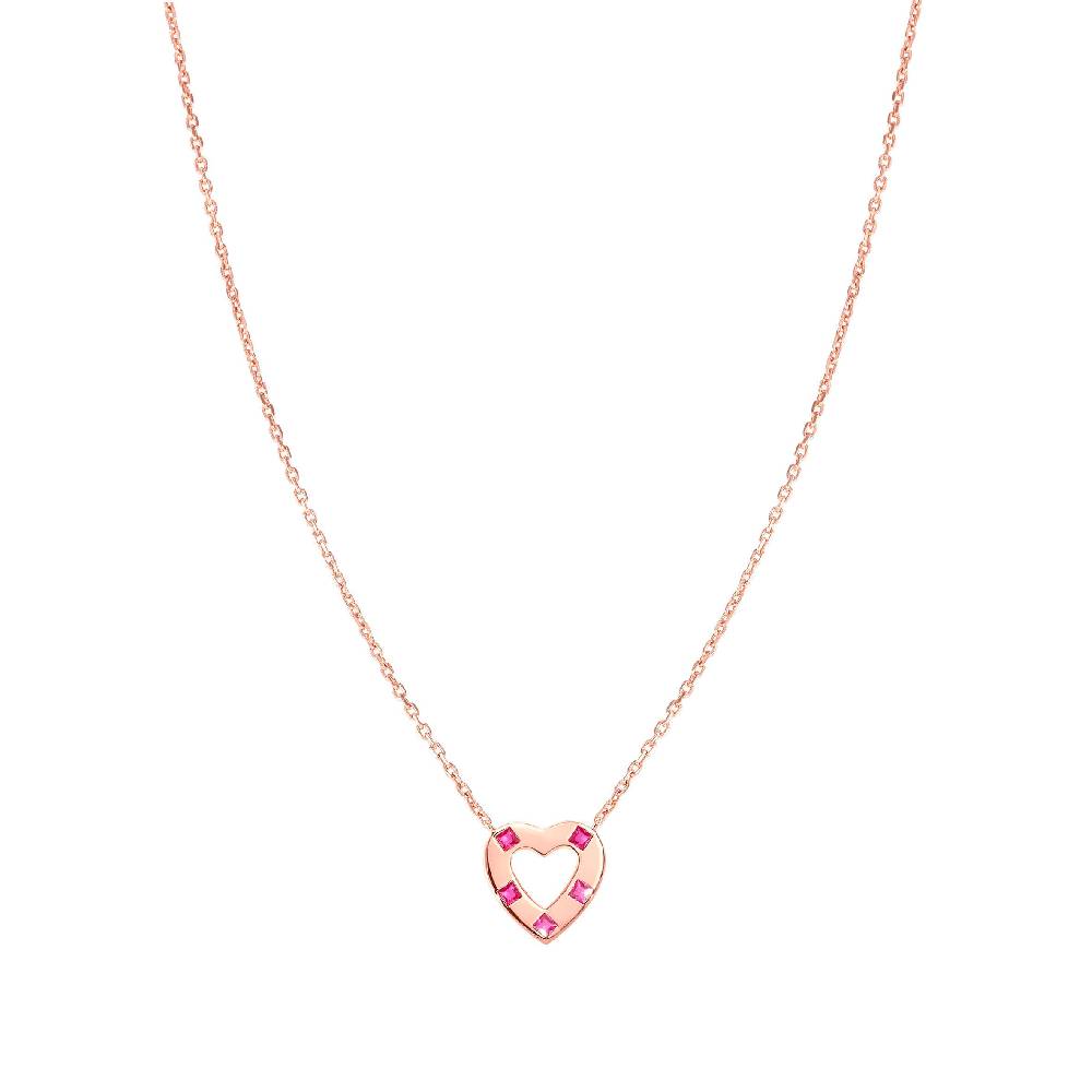 Nomination Collana Carismatica Cuore e CubIc Zirconia fucsia Offerta San Valentino